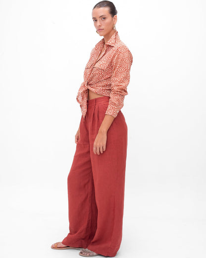 Golda Button Down Shirt - Desert Queen
