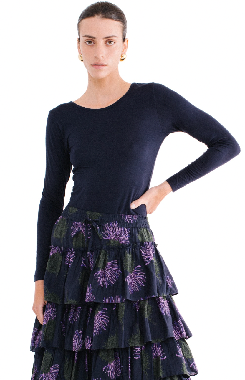 Anastasia Navy Jersey Top