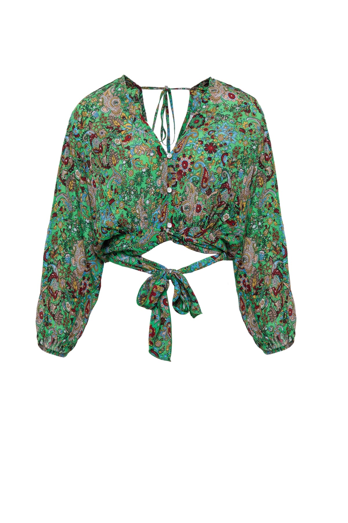 Gypsy Top - Green Paisley